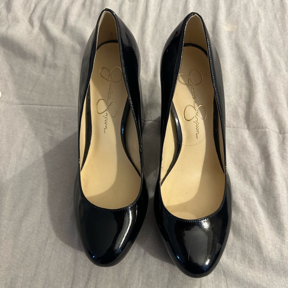 Jessica Simpson Patten Leather Platform Black Heels